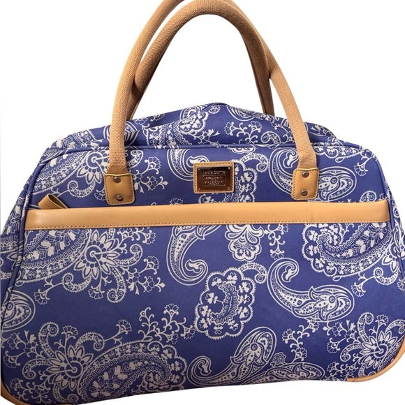 Liz Claiborne Handbags - NWOT Y2K Liz Claiborne Purple Paisley Travel Rolling Duffle Bag